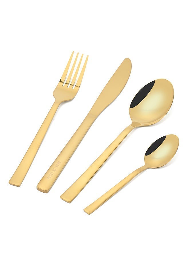 Ollieroo 24 Pieces Durable and Stylish Cutlery Set  for Comfort and Stylish Table Settings Gold - Image 4